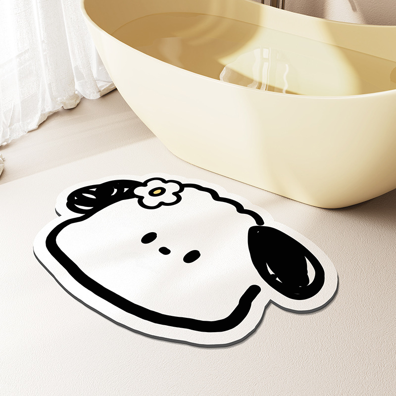 可爱狗浴室吸水地垫厕所卫生间门口防滑速干脚垫洗手间浴室柜地毯