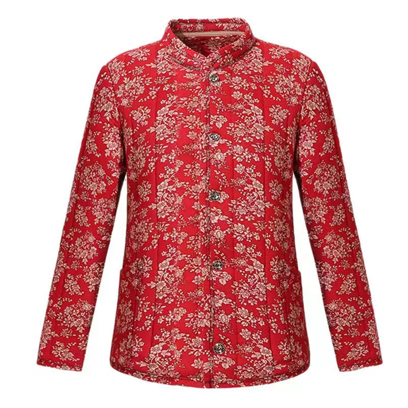新款冬季妈妈棉服中老年驼绒加厚宽松外套棉衣小碎花棉袄女批发