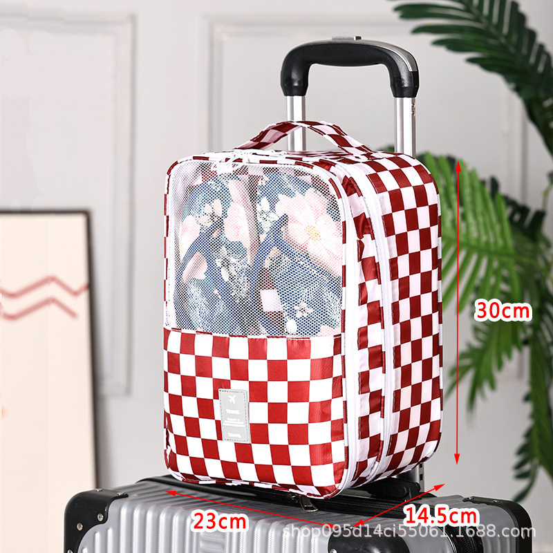 빨간색과 흰색 체크무늬