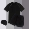 Jindian short-sleeved + double-layer shorts (free swimming cap)
