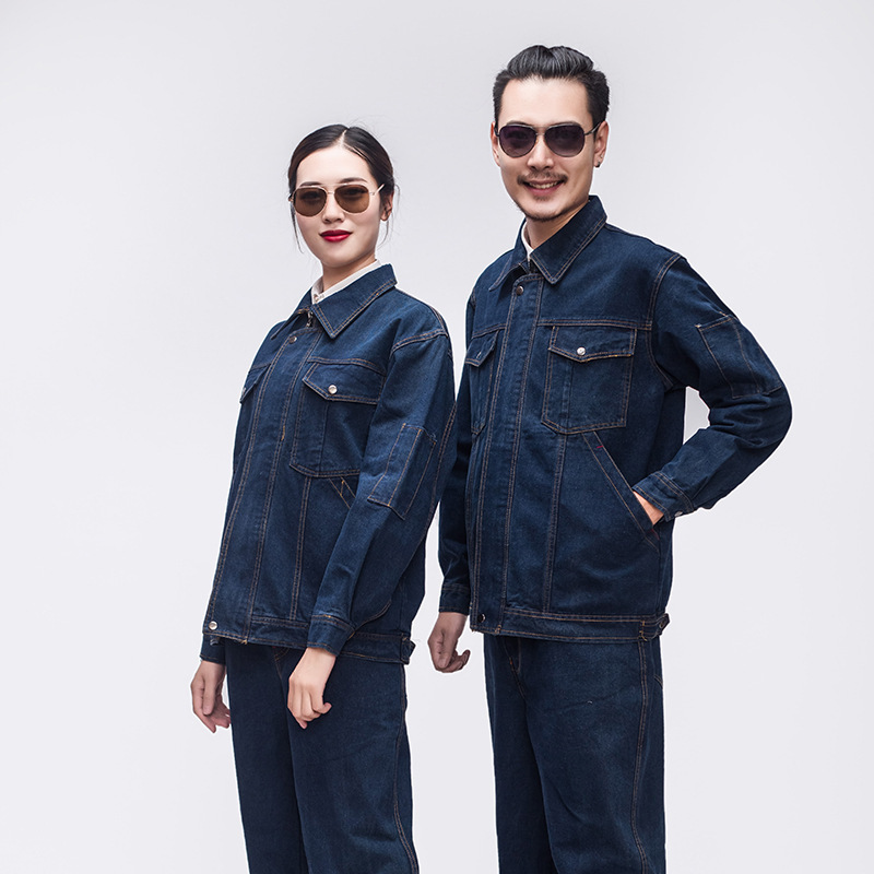 溶接カウボーイ作業服スーツ春と秋のメンズ厚みのある抗火傷、耐摩耗性、耐汚れ性、耐火性の自動車修理機械修理溶接作業服|undefined