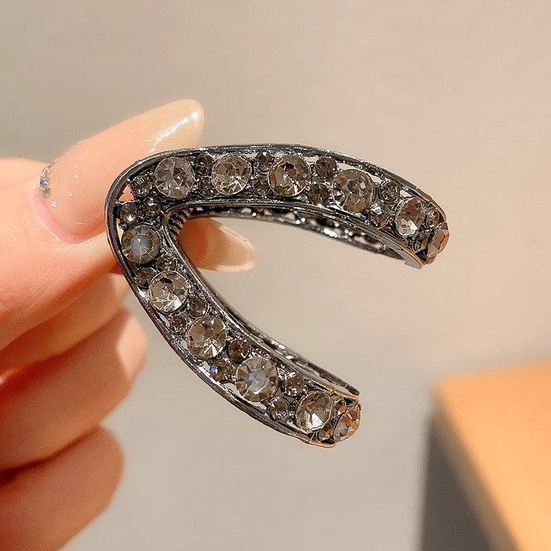 Clip de agarre de cola de caballo alta fijación artefacto de diamante de agua pequeño cráneo trasero clip de pescado de cabello de cabello de cabello de cabello de mujer