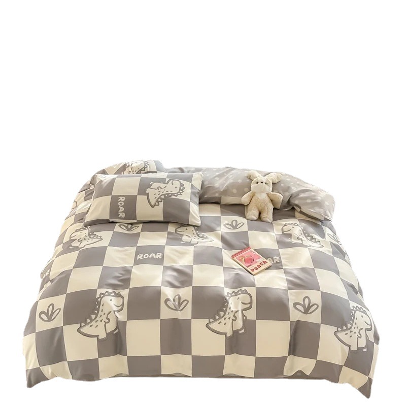 Cama de impresión no estática tipo A tipo de piel doméstica cuatro piezas de sábanas de algodón residencial sábanas de cama tipo笠 molido