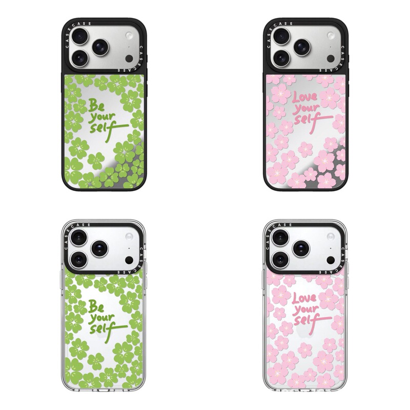 Magnetic Magsafe Fresh Style Four-Leaf Clover Be Your Self Lettering Suitable for iPhone 17 Pro Phone Case Magnetic Magsafe Fresh Style Four-Leaf Clover Be Your Self Lettering Suitable for iPhone 17 Pro Phone Case