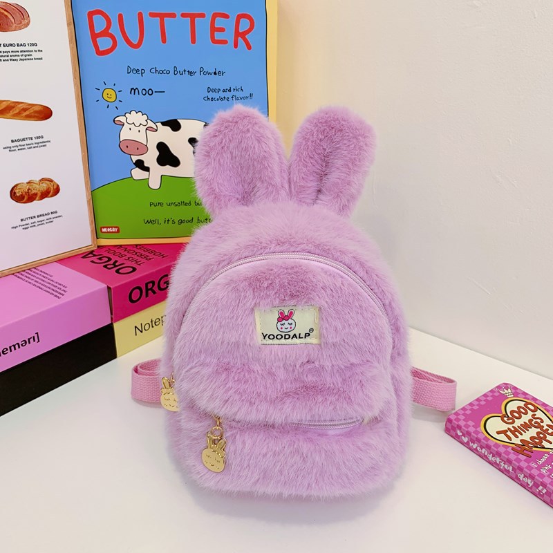 Mochila de dibujos animados para niños y niñas adorable conejo jardín de infantes bebé mochila nueva bolsa de peluche para niños de comercio exterior