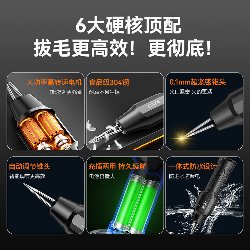 三个小厨充电全自动拔毛器去鸡毛电动鸡鸭鹅手持商用拔毛神防水器|undefined