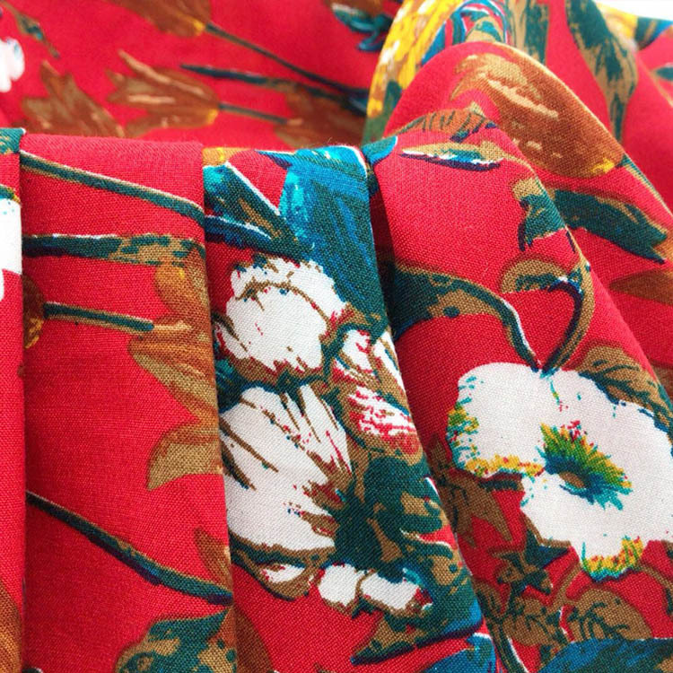 Mayorista barato cómodo trenzado Challis impresión viscose tela de rayon