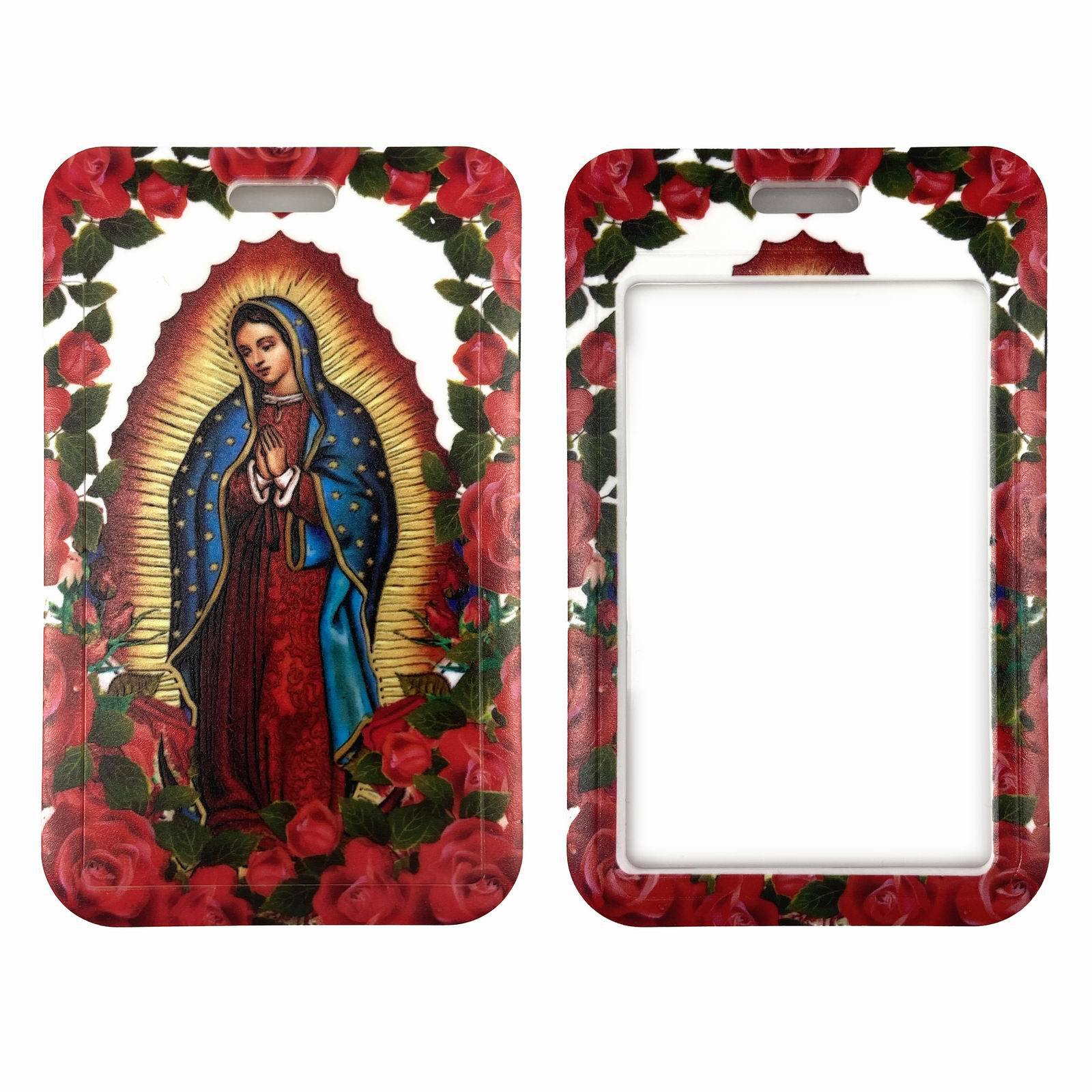Venta caliente Nuestra Señora de Guadalupe cordón titular de la tarjeta llavero cordón