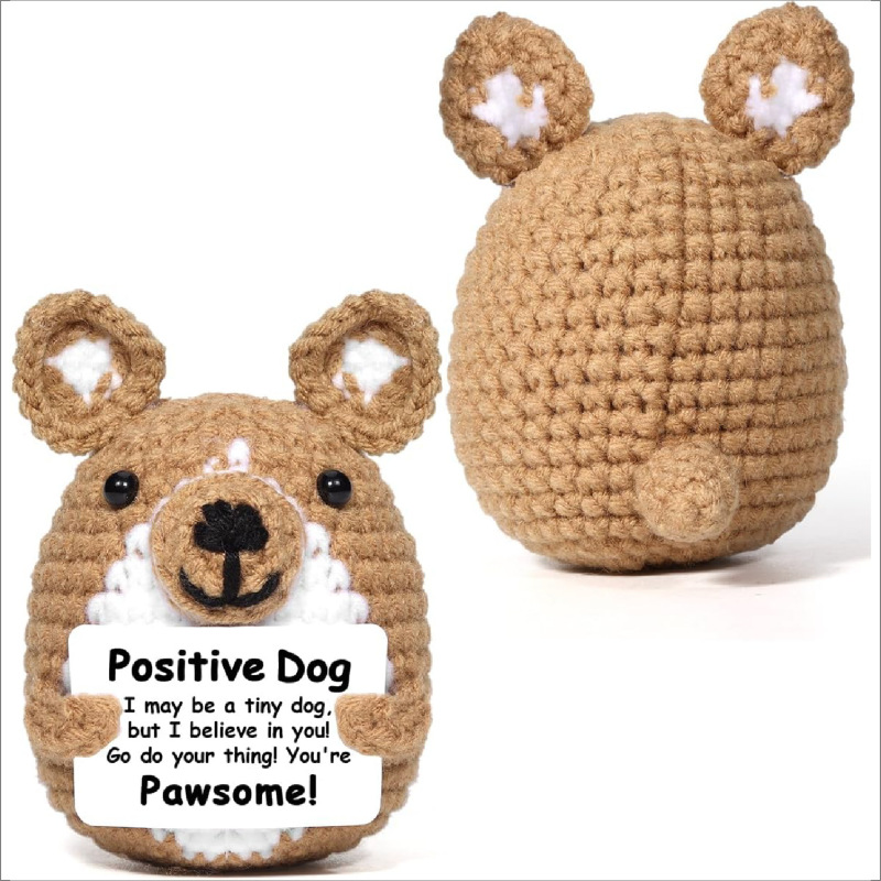 新品跨境亚马逊热销 Crochet Positive ice cream 毛线玩偶励志卡|undefined