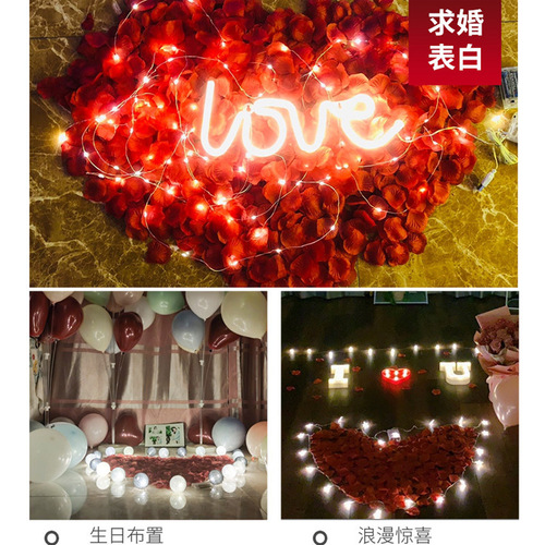 1000 pieces of non-woven fabric simulated rose petals, romantic wedding, Valentine's Day confession, birthday decoration and proposal