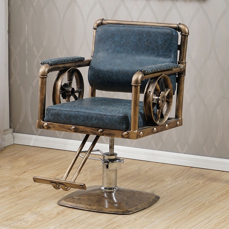 silla de peluquería especial de belleza salón de peluquería silla de elevación silla de pedal silla de hierro forjado corte de pelo corte de pelo retro image 27