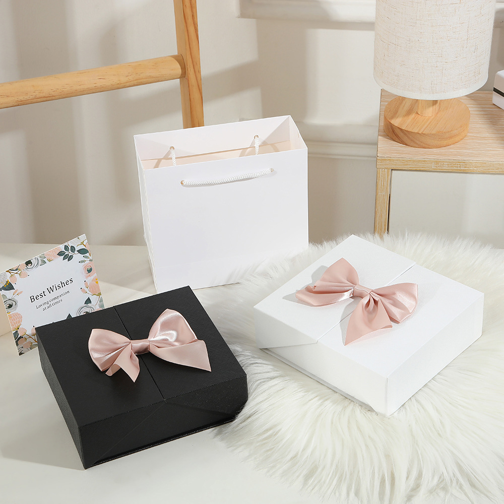 七夕情人节双开门首饰包装盒礼物人造玫瑰假花礼盒项链戒指包装盒