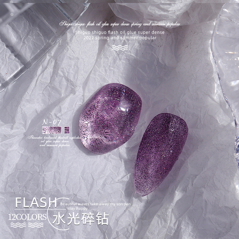 Esmalte de uñas pegamento de diamantes de imitación Super Flash canela serie de colores desnudos primavera y verano popular color hielo suave transparente colorido pegamento de esmalte de uñas