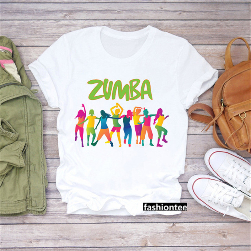 Zumba Zumba Dance Watercolor Print Women's T-Shirt Fashion Harajuku Women's Hip-Hop Street Short-Sleeved Ins Super Hot Zumba Zumba Dance Watercolor Print Women's T-Shirt Fashion Harajuku Women's Hip-Hop Street Short-Sleeved Ins Super Hot