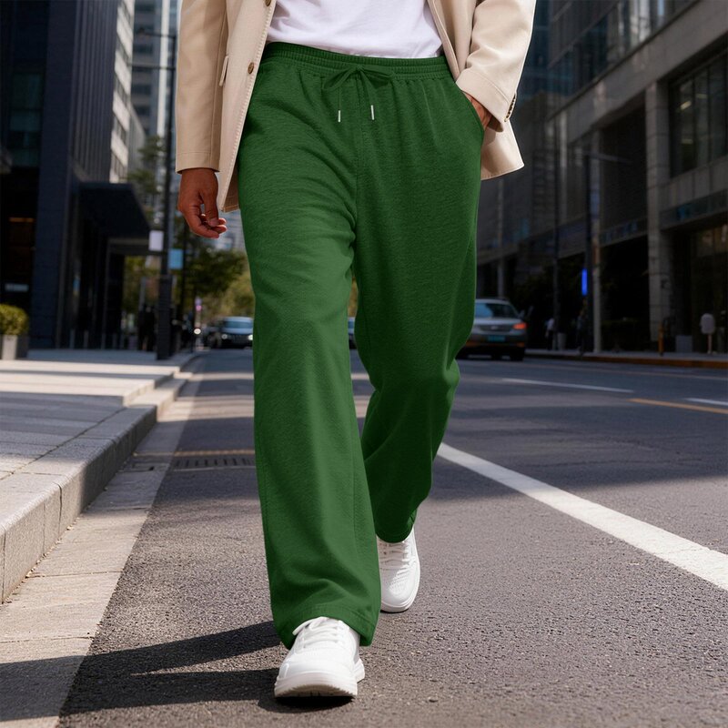 2026 Summer Men's Street Fashion Solid Color Drawstring Straight Pants Jogging Sports Pants Versatile Trendy In Stock 2026 Summer Men's Street Fashion Solid Color Drawstring Straight Pants Jogging Sports Pants Versatile Trendy In Stock