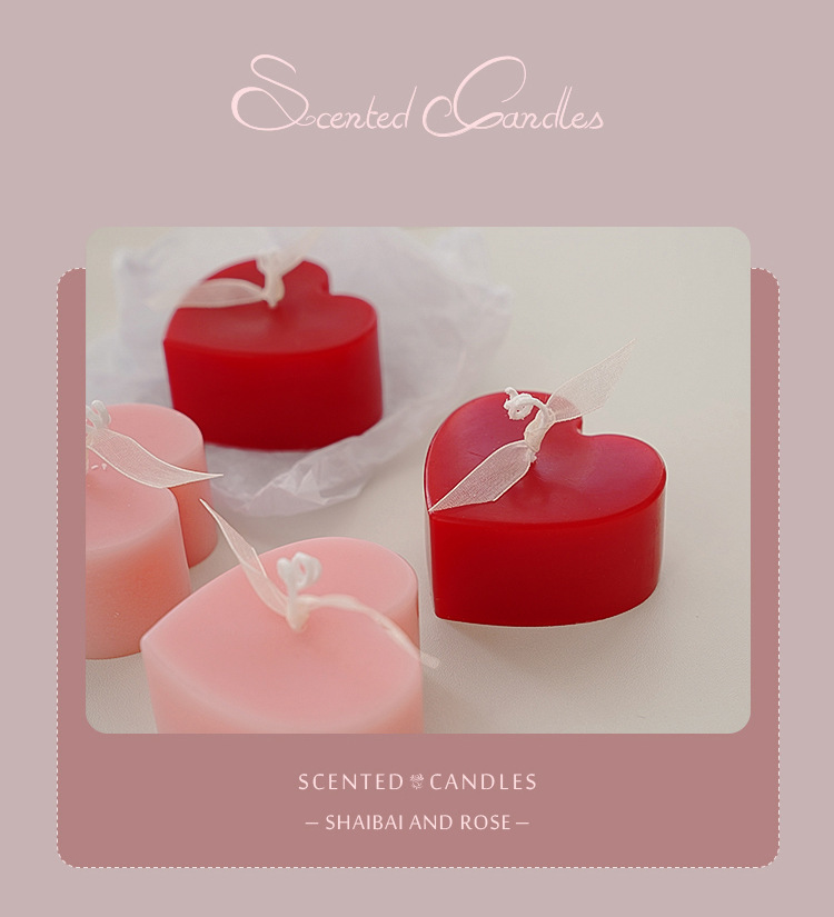 Valentine's Day Romantic Heart Shape Paraffin Scented Candle display picture 1