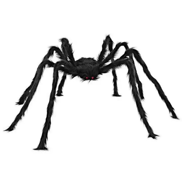 Inventario transfronterizo de Halloween tela de araña simulación de tela de triángulo de tela de peluche supergrande fantasma de la araña props decorativos interiores y exteriores