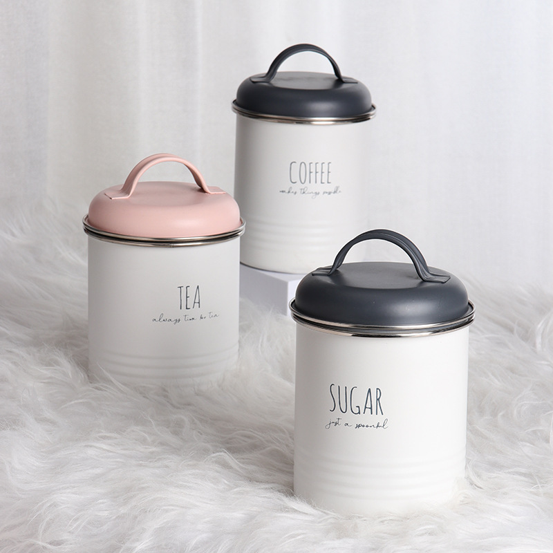 金属密封貯蔵タンクメーカー直供円形コーヒー缶卸売り鉄芸キッチン茶葉密封タンク|undefined
