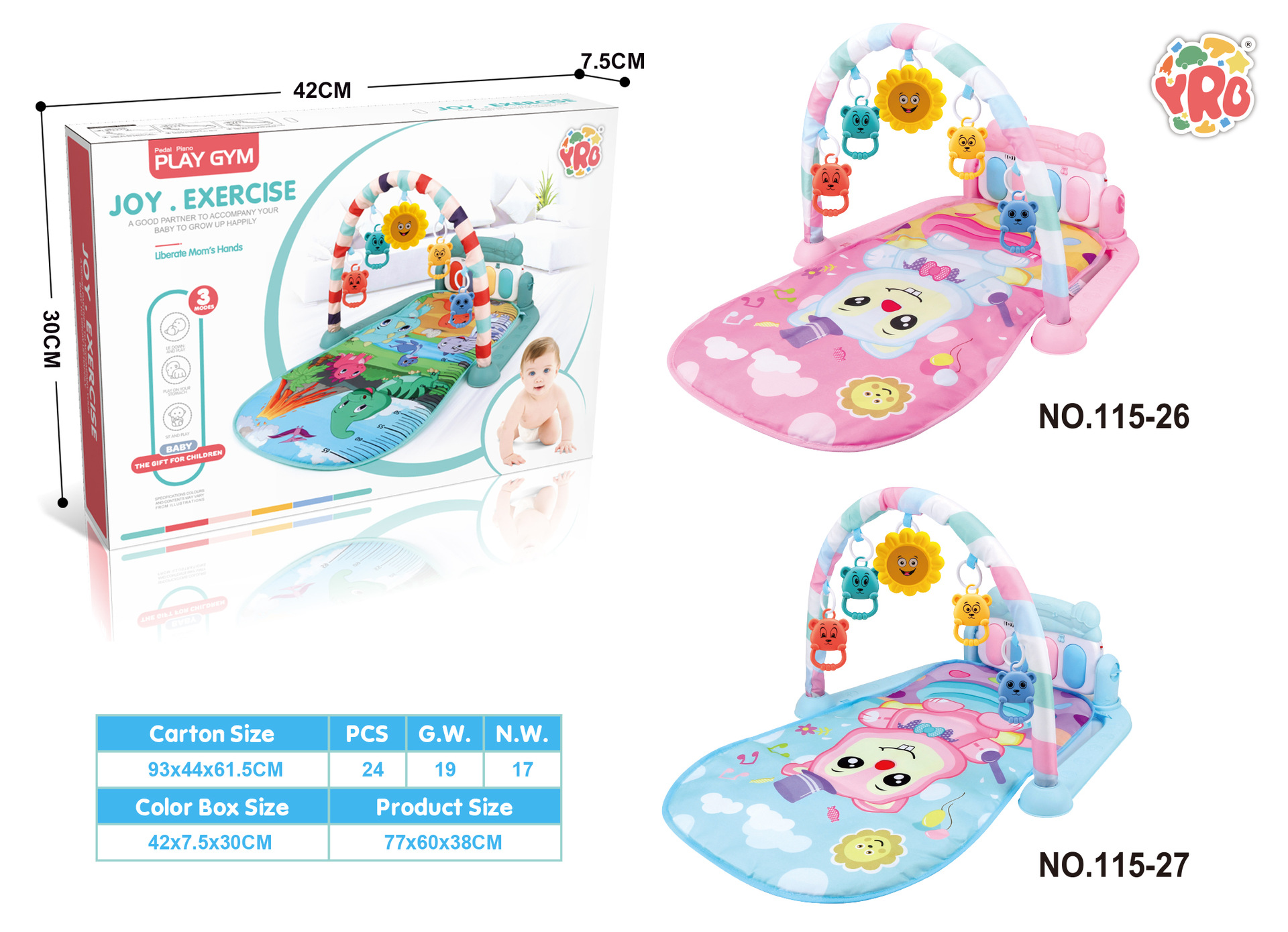 Yrb Amazon フィットネススタンド 0-36 ヶ月のおもちゃ新生児音楽フィットネスデバイスベビーピアノ卸売