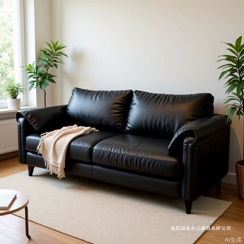 Sofa for Small Apartments, Rental Apartments, Vintage Living Rooms, Apartments, Clothing Stores, Straight-Row Double Sofa, Simple Furniture, Bedroom, Black