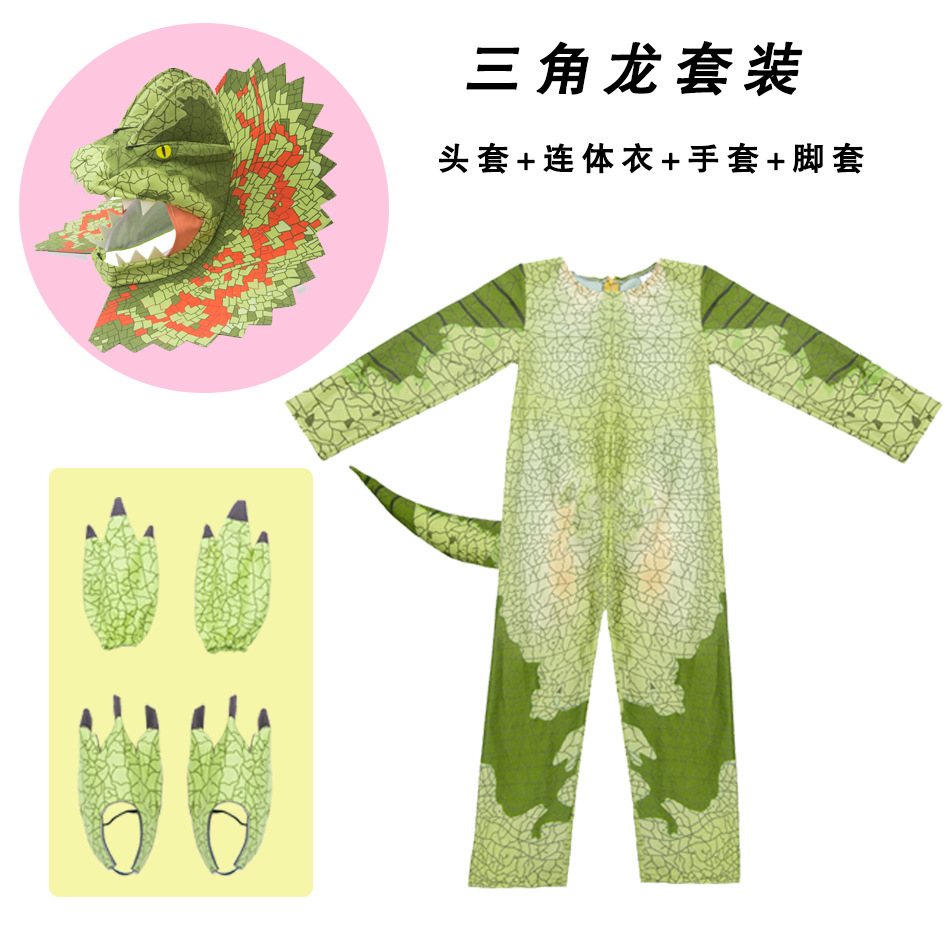 Para niños traje de Halloween Jurásico Mundo Triceratops Cosplay dinosaurio lindo animal JUEGO DE DISFRACES