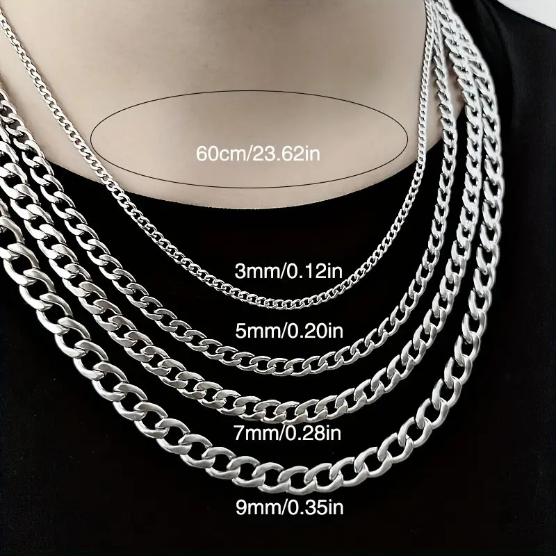 Titanium Steel Cuban Chain Men's NK Necklace Titanium Steel Necklace European and American Hip Hop Fashion Men's and Women's Rock Sweatshirt Chain Accessories