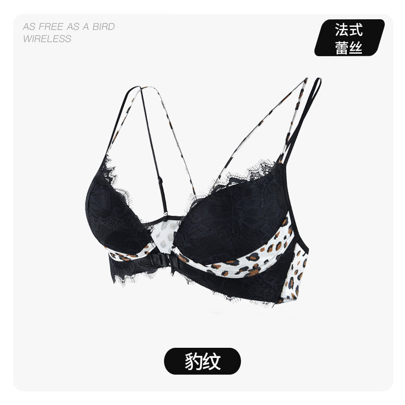 6645 de gama alta de encaje de pestañas hebilla frontal hueco-fuera de la belleza de la espalda Cruz pecho grande delgada Copa ropa interior puro deseo no vacío sujetador de la taza para las mujeres