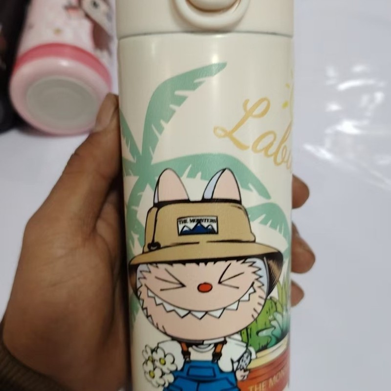 可爱labubu豌豆杯不锈钢保温杯学生轻便饮水杯卡通大容量水壶|undefined