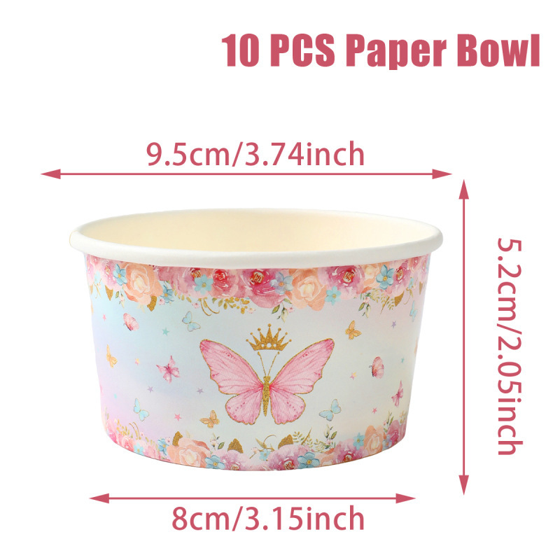 パーティーテーマの紙ボウル パーティー用品アレンジメント 使い捨て紙食器 アイスクリームスナック紙ボウル|undefined