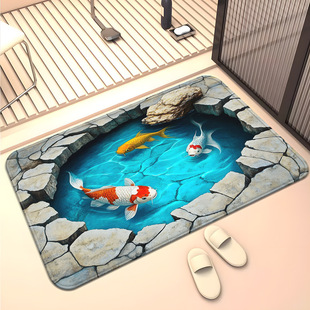 Cross-border temu3D visual trap diatom mud floor mat bathroom non-slip floor mat entrance door entrance mat can be shipped on behalf of