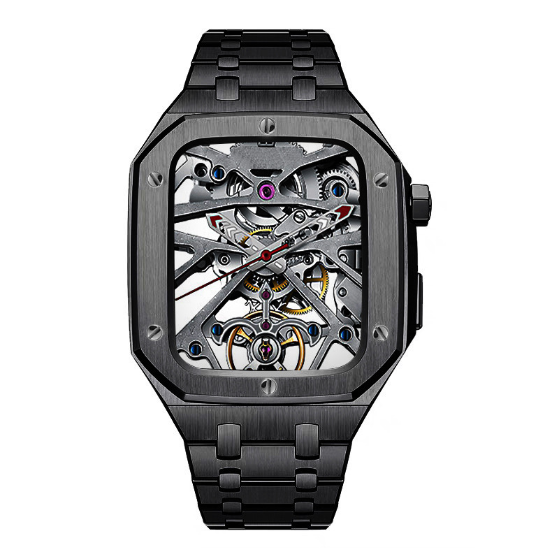 Suitable for apple watch apple 8 generation five beads stainless steel strap 6 nail AP modified metal armor protective case