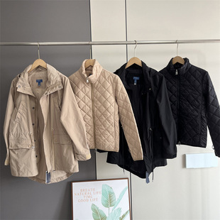8487 Women's Spring, Autumn and Winter Three-Wear Removable Liner Hood Two-Piece Slim-Fit Drawstring Tight Coat Jacket