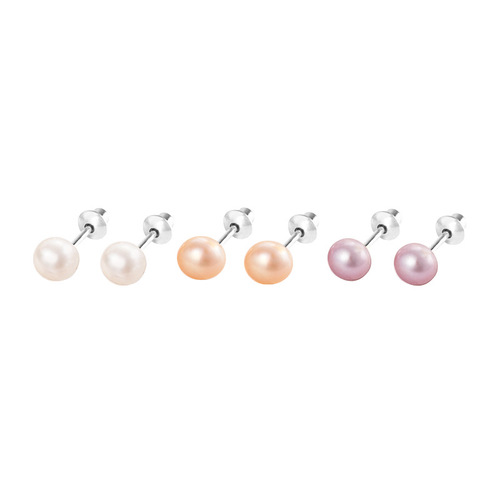 Under the Banyan Tree S925 Silver Japanese Natural Pearl Earrings Women's Screw Twist Earplugs Versatile Personalized Earrings New Trendy