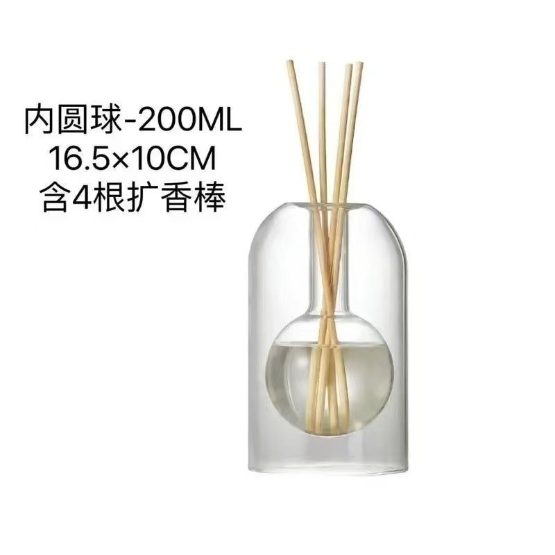 Botella de vidrio fragrante lujosa simple ins viento no impresión estilo botella de aceite esencial frasco fragrante simple no fuego frasco fragrante