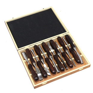 Woodworking tools woodworking turning tool 12pcs woodworking chisel carving chisel carving chisel wood boxed factory wholesale wood carving knife