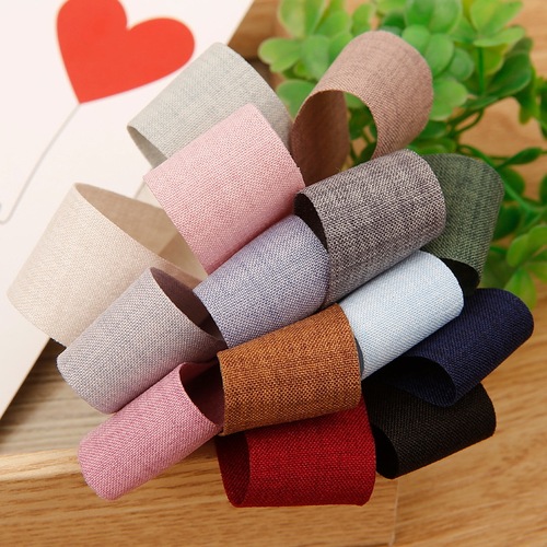 Polyester cotton and linen ribbons, handmade diy hair accessories, clothing, hats, bouquets, material packaging, matte denim webbing