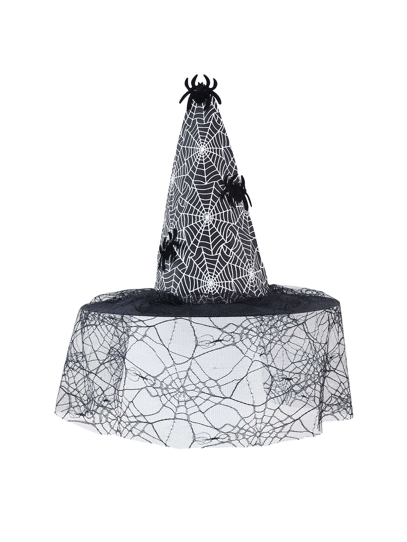 Sombreros de Halloween transfronterizos brujas accesorios de decoración para adultos niños cosplay brujas tocado de malla poliéster