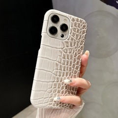 小眾純色喜馬拉鱷魚紋適用iphone15pro max蘋果手機殼14全包保護套防摔12高端奢華13pro Max