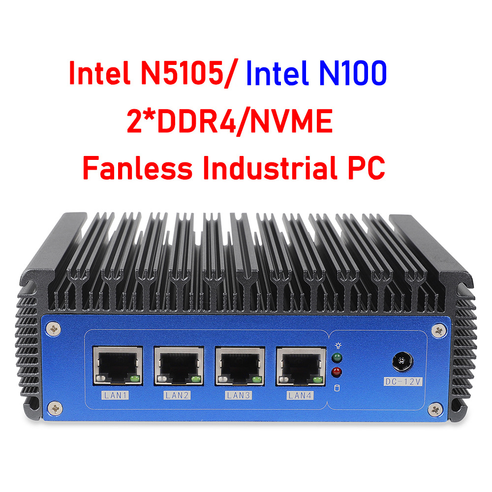 N5105 mini host industrial Ordenador 2. 5g4 puerto de red miniatura suave enrutamiento sin ventilador mini ordenador mini pc