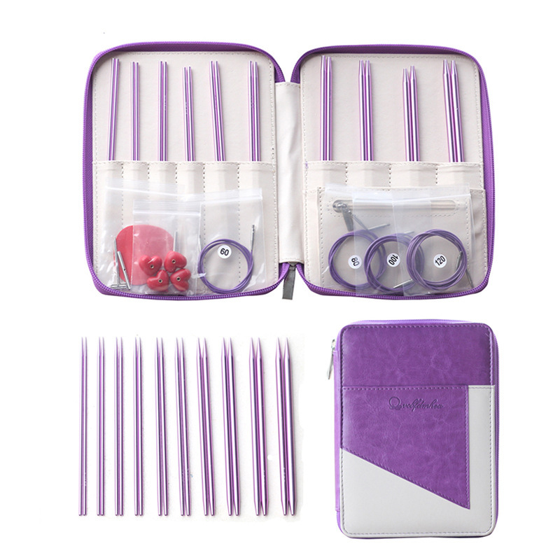 Herramientas de tejer QVCBF aguja de alargamiento 15cm desmontable de alúmina aguja de anillo aguja de suéter aguja de anillo aguja set