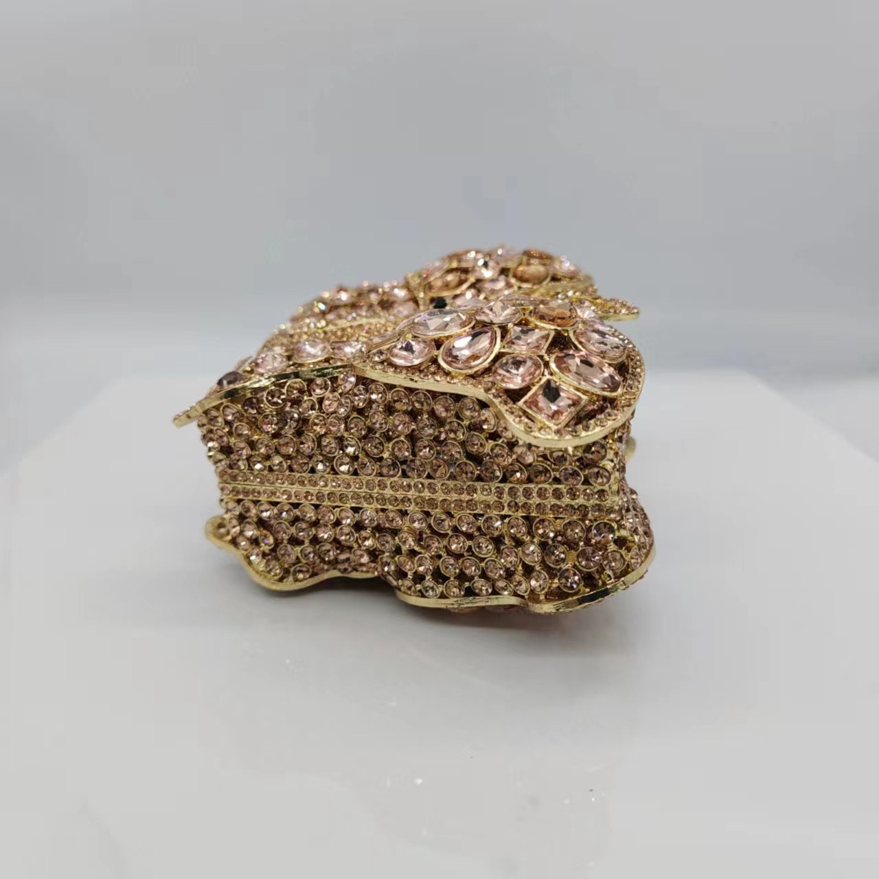 Túi clutch dạ tiệc đính kim cương bướm phong cách mới — Màu xanh lá, Màu đen, Màu bạc, Bạc AB chi tiết 10