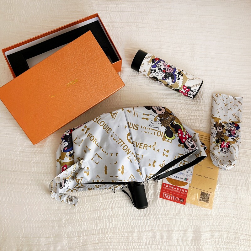 【Luxury Classic Brand Umbrella】Lv Mickey Uv Protection Sunshade Umbrella, Dual-Use for Sun and Rain, Automatic Umbrella Wholesale 【Luxury Classic Brand Umbrella】Lv Mickey Uv Protection Sunshade Umbrella, Dual-Use for Sun and Rain, Automatic Umbrella Wholesale
