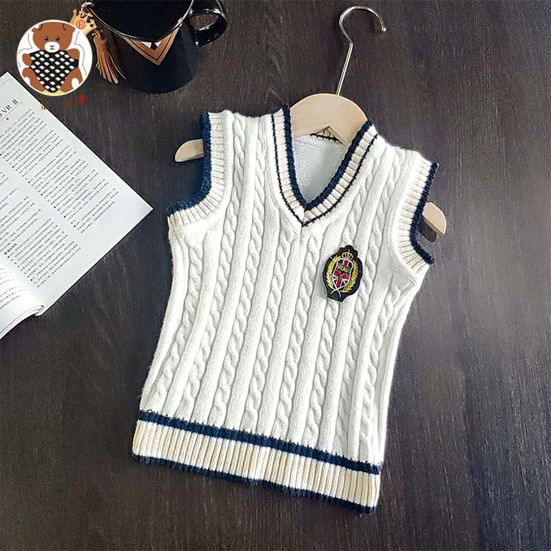 Un chaleco infantil de punto [Jin Yong] chaleco de primavera, otoño y invierno para estudiantes chaleco de ropa para niños y niñas