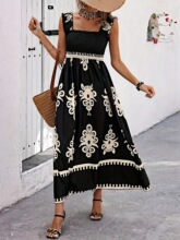 N 94391 Printed Straps Beach Dress ӡ����������ȹ �羳��