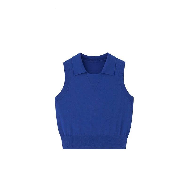 Summer Scandinavian short knitted sweater sleevless