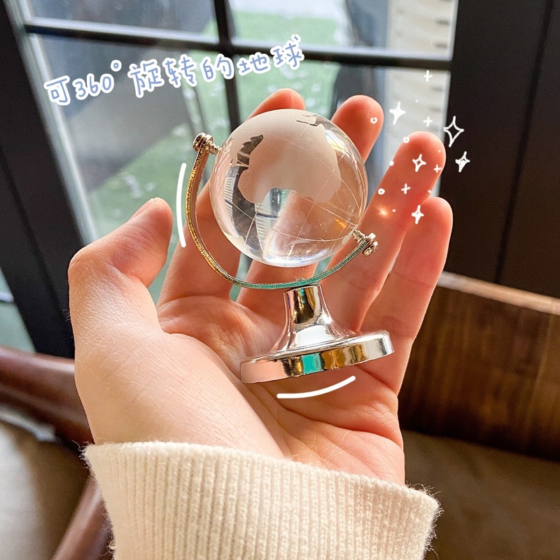 シンプルins風ミニ地球儀少女心創意デスクトップ置物透明デスク装飾品新年プレゼント|undefined