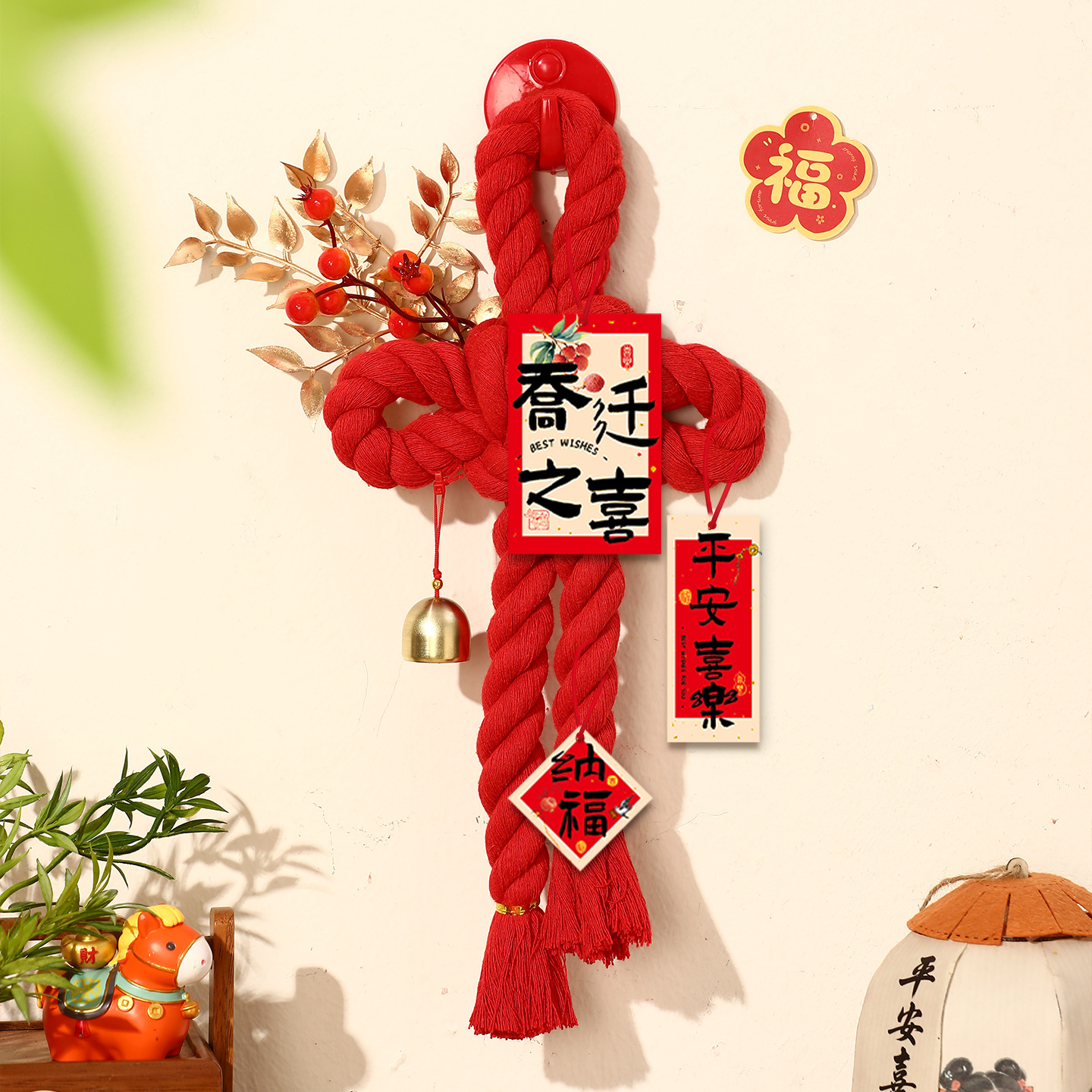 Happy housewarming decorations Ten Thousand Knot Hanging Ornaments Entry Door Bedroom Door Fu Chinese Knot Pendant Spring Festival Layout