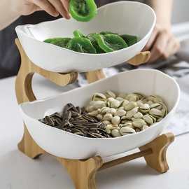 多层日式前台果盘托盘果盘客厅糖果盘家用陶瓷茶几水果盘