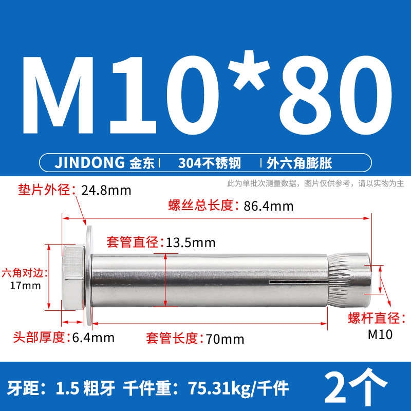 Анкерный болт All Directions M10*80 шестигранный