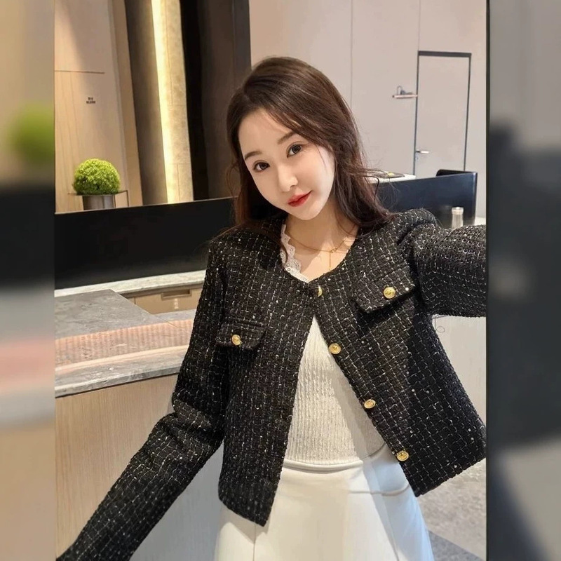 Old Money Tweed Jacket, Exquisite Chanel-Style Women's Autumn New Short Blazer, Elegant Top, Trendy Small Suit